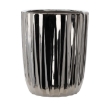 Garden Line Керамический кашпо для цветочного горшка 39,5 x 39,5 x 48,5 см, серебристый с полосками, ELI3444 - Home Club