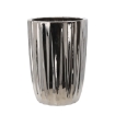 Garden Line Керамический кашпо для цветочного горшка 31,5 x 31,5 x 44,5 см, серебристый с полосками, ELI3451 - Home Club
