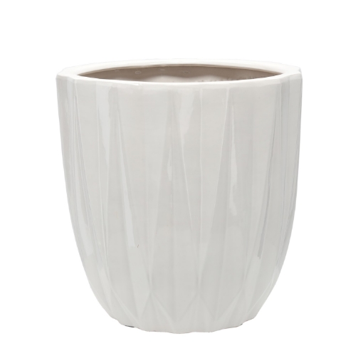 Garden Line Керамический чехол для вазона 40 x 40 x 39,5 см, белый глянцевый, ELI3642 - Home Club