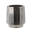 Garden Line Керамический кашпо для цветочного горшка 32 x 32 x 35,5 см, серебристый, с рельефной текстурой, ELI0282 - Home Club