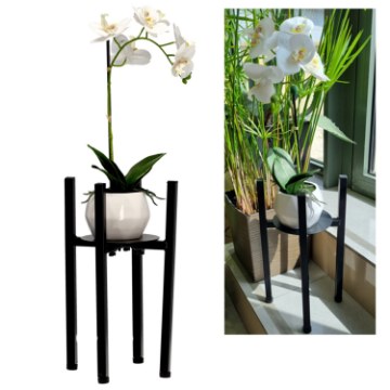 Garden Line Металлический Стойка / Цветочник Для Горшка 20 - 30,5 См x 38 См Черный, PERG-N1947 - Home Club