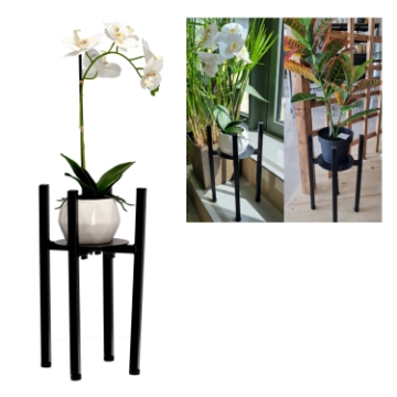 Garden Line Металлический Стойка / Цветочник Для Горшка 20 - 30,5 См x 38 См Черный, PERG-N1947 - Home Club