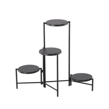 Garden Line Стойка Для Цветов/Растений 4-Уровневый 60 X 43 X 60 См Черный, GOM1371 - Home Club