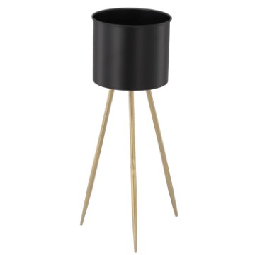 Garden Line Стойка Для Цветов/Растений 24 x 24 x 70 см, Черная С Золотыми Ножками, GOM1388 - Home Club