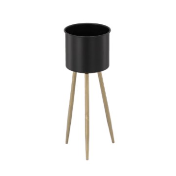 Garden Line Стойка Для Цветов/Растений 18 x 18 x 50 См Черная С Золотыми Ножками, GOM1401 - Home Club