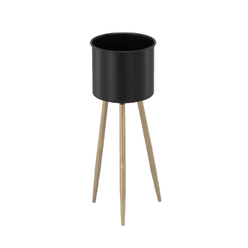 Garden Line Стенд Для Квітів/Рослин 18 x 18 x 50 См Чорний З Золотими Ніжками, GOM1401 - Home Club