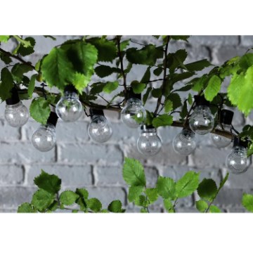 Garden Line Солнечная гирлянда для сада, длина 2 + 1,8 м, Luca 10 Led, холодный белый цвет, SOL3590 - Home Club