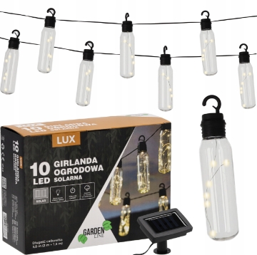 Garden Line Солнечная гирлянда для сада, длина 2 + 1,8 м, Lux 10 Led, теплый белый свет, SOL3668 - Home Club