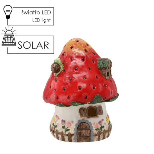 Garden Line Садовая Фигурка - Домок «Клубника» 23,5 x 23 x 30,5 см, светодиодная подсветка, GOT8692 - Home Club