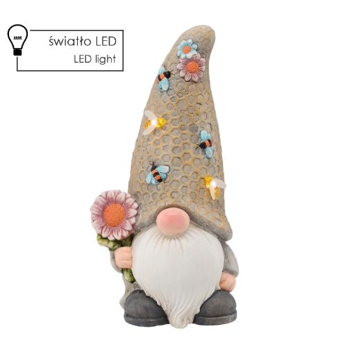 Garden Line Садовая Фигурка - Гном С Цветком 20 x 17 x 39,3 см Led, GOT8937 - Home Club
