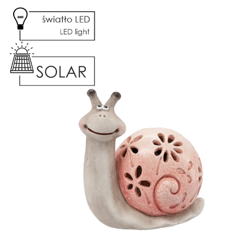 Garden Line Садовая Фигура - Розовый Улитка 16 x 10,2 x 16,8 см Led, GOT9019 - Home Club