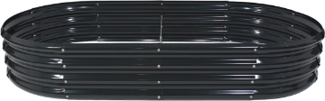 Garden Line Грядка для овочів та квітів 180 X 90 X 30 см, овальна, антрацитова, ZAK8434 - Home Club
