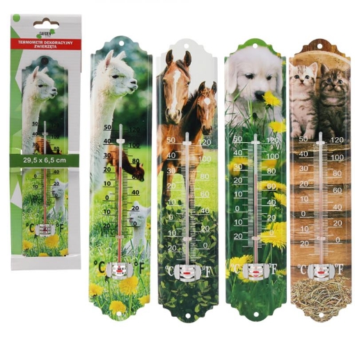 Garden Line Декоративный Термометр «Животные» 29,5 x 6,5 См, Различные Дизайны, MAK1823 - Home Club