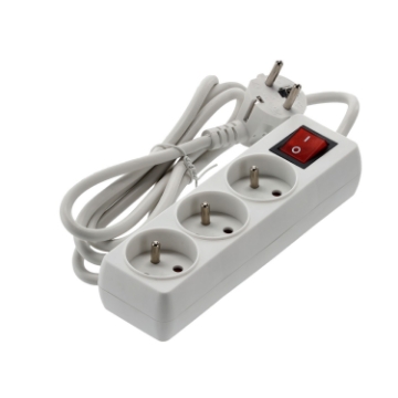 Chomik Продовжувач Платина З Вимикачем 3 Гнізда 1,5 М Білий, KAB8565 - Home Club