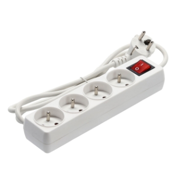 Chomik Продовжувач Платина З Вимикачем 4 Гнізда 1,5 М Білий, KAB8619 - Home Club