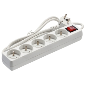 Chomik Продовжувач Платина З Вимикачем 5 Гнізд 1,5 М Білий, KAB8633 - Home Club