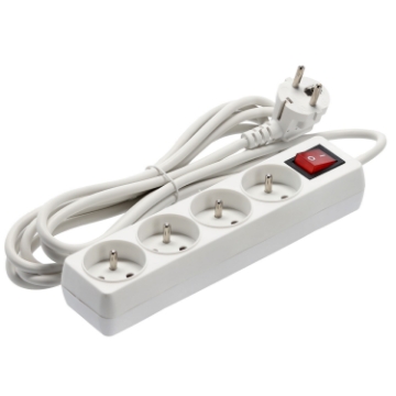 Chomik Продовжувач Платина З Вимикачем 4 Гнізда 3 М Білий, KAB8671 - Home Club