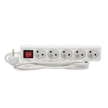 Chomik Удлинитель Платформа С Выключателем 5 Розеток 3 М Белый, KAB8695 - Home Club