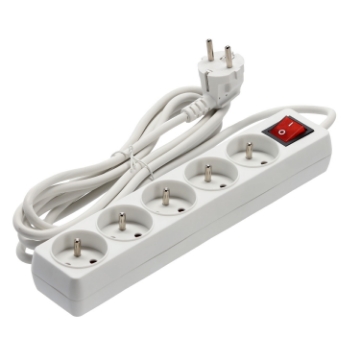 Chomik Продовжувач Платина З Вимикачем 5 Гнізд 3 М Білий, KAB8695 - Home Club