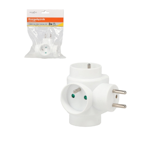 Chomik Розгалювач Кубик Подачі Поверхні 3 Гнізда Білий, KAB2592 - Home Club