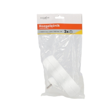 Chomik Разветвитель, шнур питания, 3 розетки, белый, KAB2660 - Home Club