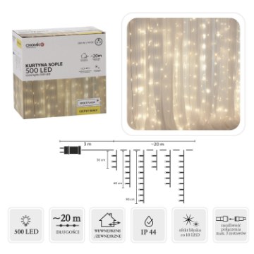 Chomik Завеса Sople 500L Теплый Белый + Холодный Флэш, Длина 3 + 20 М, LED9881 - Home Club