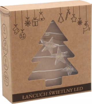 Chomik Светодиодная гирлянда «Звездочки» 20 л, работает от батареек, с золотым декором, LED0184 - Home Club