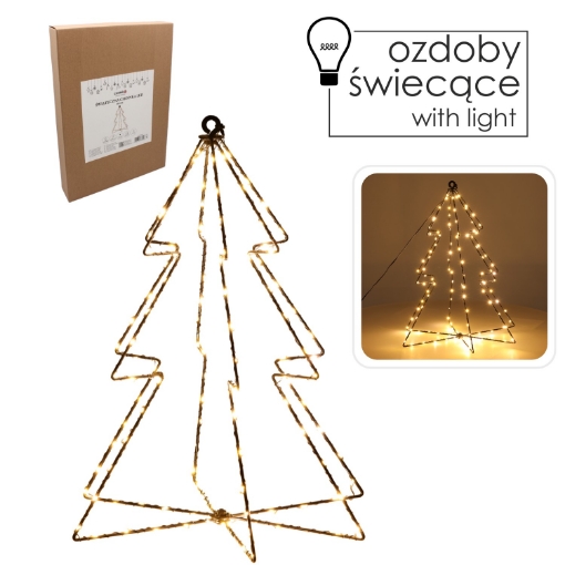 Chomik Святкова Прикраса - Ялинка Led 40 См 120 L Тепло-Біла На Батареях, LED0306 - Home Club