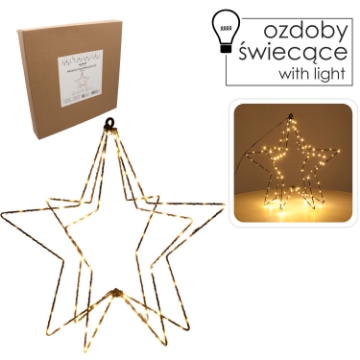 Chomik Праздничное Украшение - Звезда Led 40 См 120 Л Тепло-Белый На Батареях, LED0320 - Home Club