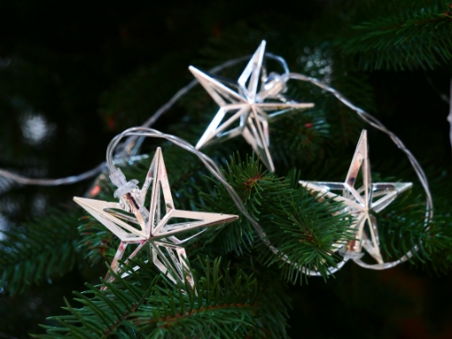 Chomik Світловий Ланцюг Led Срібні Зірки 10 Л Тепло-Білий, LED1044 - Home Club