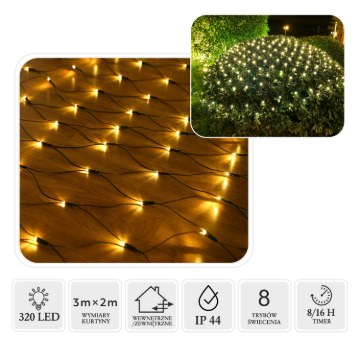 Chomik Сітка Led 320L Тепло-Біла 3 x 2 М Внутрішня/Зовнішня, LED1704 - Home Club