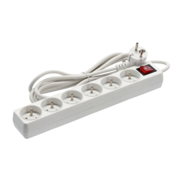 Chomik Удлинительная Платина С Выключателем, 6 Розеток, 3 М, Белый, KAB8718 - Home Club