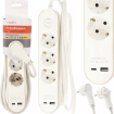 Chomik Удлинитель Платформа С Выключателем, 3 Розетки 230 В И 2 Розетки Usb, 1,5 М, Белый, KAB2585 - Home Club, изображение 3