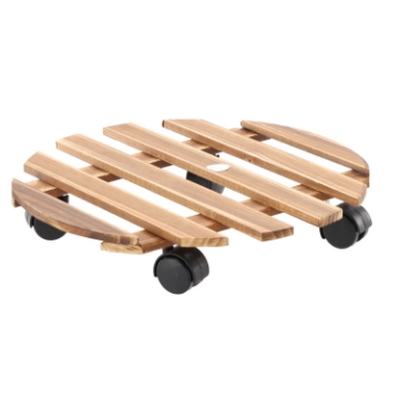 Garden Line Дерев'Яна Кругла Підстава Для Горщика На Колісках, Діаметр 30 См, EDA4557 - Home Club