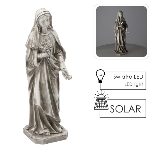 Chomik Фигура Св. Марии С Букетом Led - Бежевая 16,5 X 17 X 51 См, DED8738 - Home Club