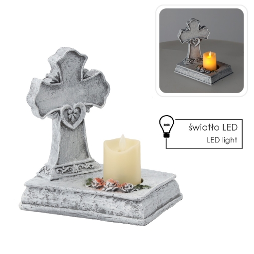 Chomik Крест С Led-Свечкой 22,5 X 14 X 21,5 См, DED8769 - Home Club