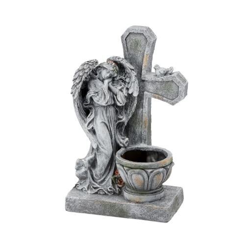 Chomik Фигура Ангела, Стоящего С Крестом И Вазой, 21,5 X 14 X 35,5 См, DED8813 - Home Club