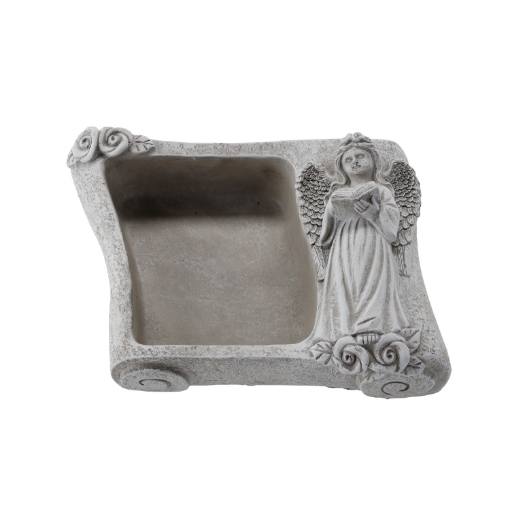 Chomik Цементна Кладбіщна Горщик - Книга З Ангелом Сіра 25 X 18,5 X 9,5 См, DED8868 - Home Club