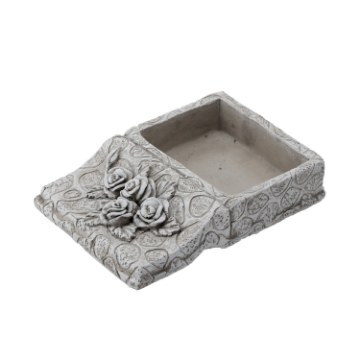 Chomik Цветочный Горшок Из Цемента - Книга С Цветами, Серый, 23,5 X 17 X 5 См, DED8875 - Home Club