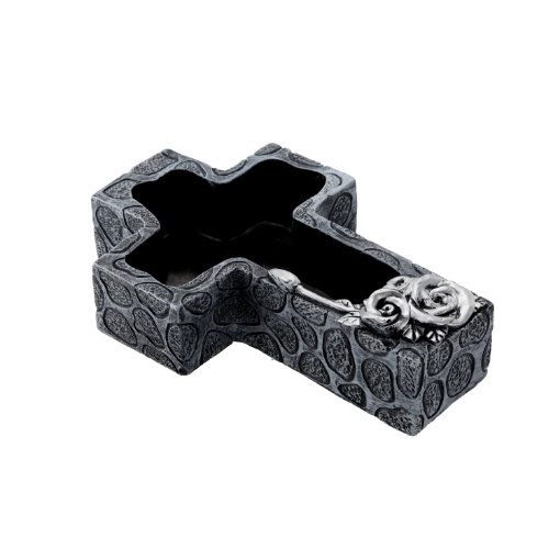 Chomik Цементний Кладбіщний Вазон - Хрест Темно-Сірий - Сріблястий 28 X 18 X 7,5 См, DED8943 - Home Club