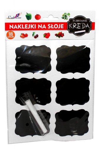 Chomik Набор из 18 наклеек на банку размером 6,5 x 5,5 см + мел, TOT2905 - Home Club