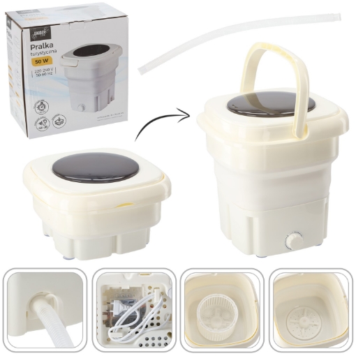 Chomik Туристическая Стиральная Машина - Переносная, Складная Mini 18 Л - Белая 33 x 35 x 39 См, CAM5966 - Home Club