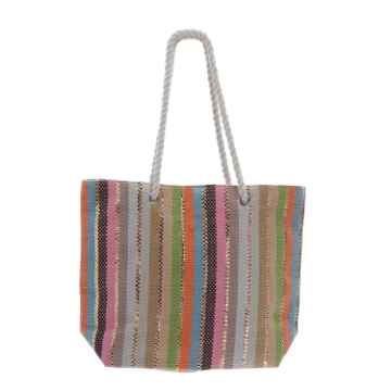 Chomik Пляжна Сумка 48 x 36 См Багатокольорові Стрічки Мікс Кольорів, NIZ4687 - Home Club