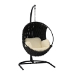 Chomik Висячее Кресло Tabani - Черное, Темно-Серый Подушка, Черная Рама, FAT0039 - Home Club