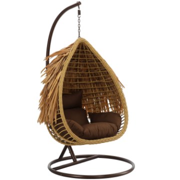 Chomik Підвісний Крісло Aztec - Натуральний, Брунатна Подушка, Брунатна Рама, FAT0077 - Home Club