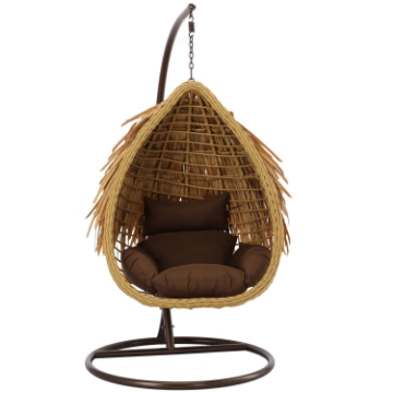 Chomik Висячий Кресло Aztec - Натуральный, Брунатная Подушка, Брунатная Рама, FAT0077 - Home Club