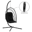 Chomik Складное Висячее Кресло Eris Черное, Подушка - Черная, Рама - Черная, FAT0916 - Home Club, изображение 3