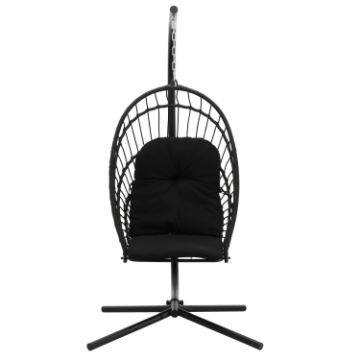 Chomik Складное Висячее Кресло Eris Черное, Подушка - Черная, Рама - Черная, FAT0916 - Home Club