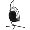 Chomik Складное Висячее Кресло Eris Черное, Подушка - Черная, Рама - Черная, FAT0916 - Home Club, изображение 7