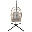 Chomik Складное Висячее Кресло Eris, Бразовый Цвет, Подушка - Серый Цвет, Рама - Черный Цвет, FAT0923 - Home Club, изображение 2